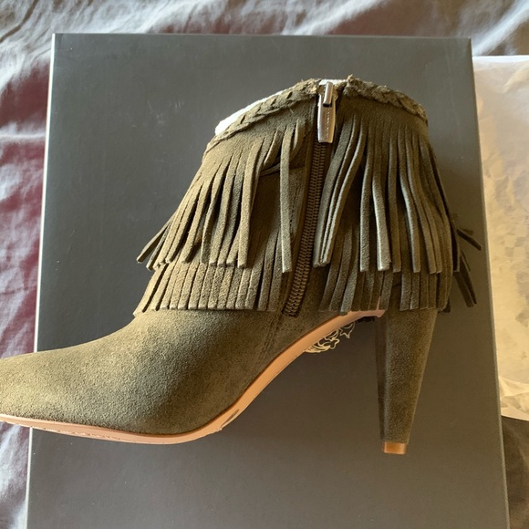 Erichan Suede Fringe Booties - Picture 4 of 7